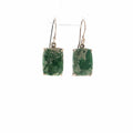 Green Turquoise Silver Drop Earrings
