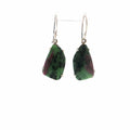 Baroque Ruby Zoisite Silver Dangle Earrings