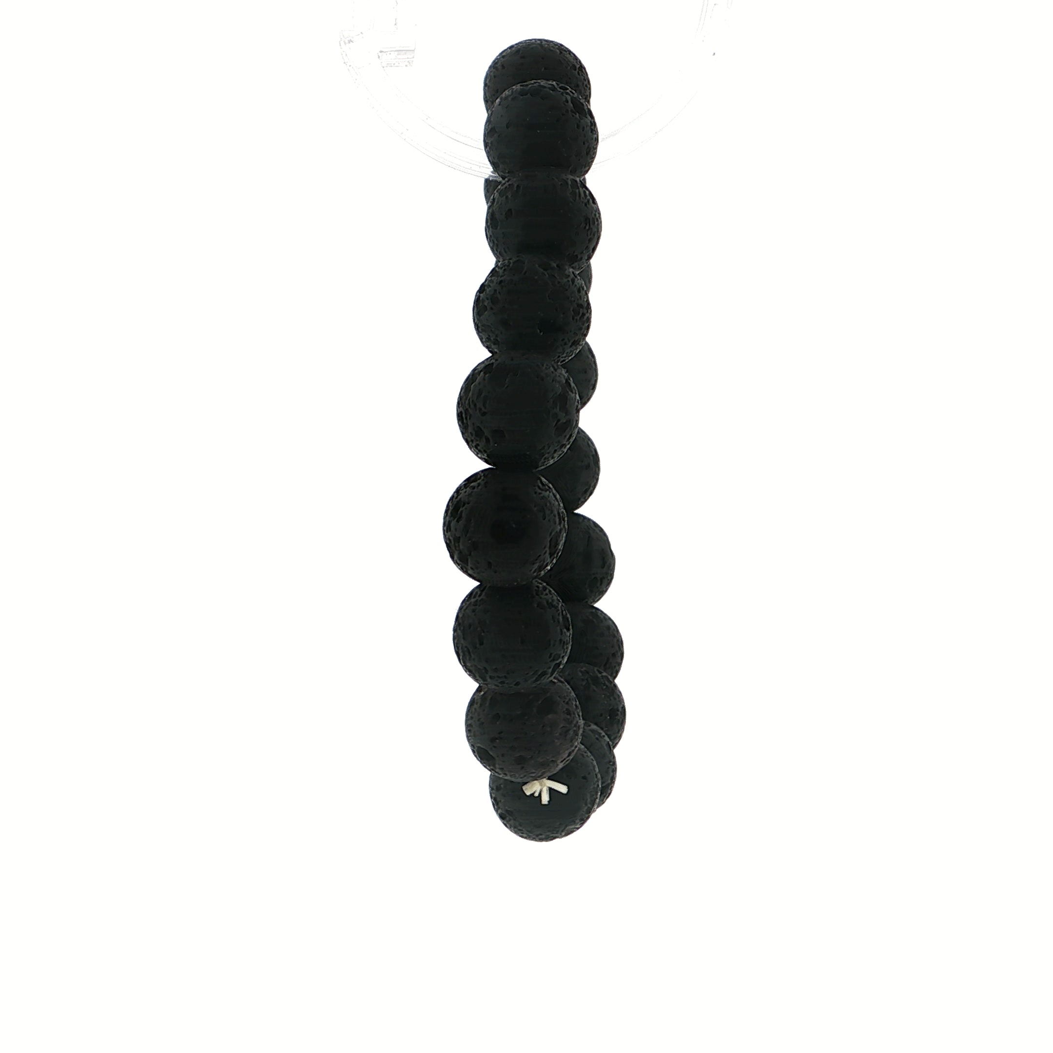 Matte Black Lava Stone Beaded Stretch Bracelet