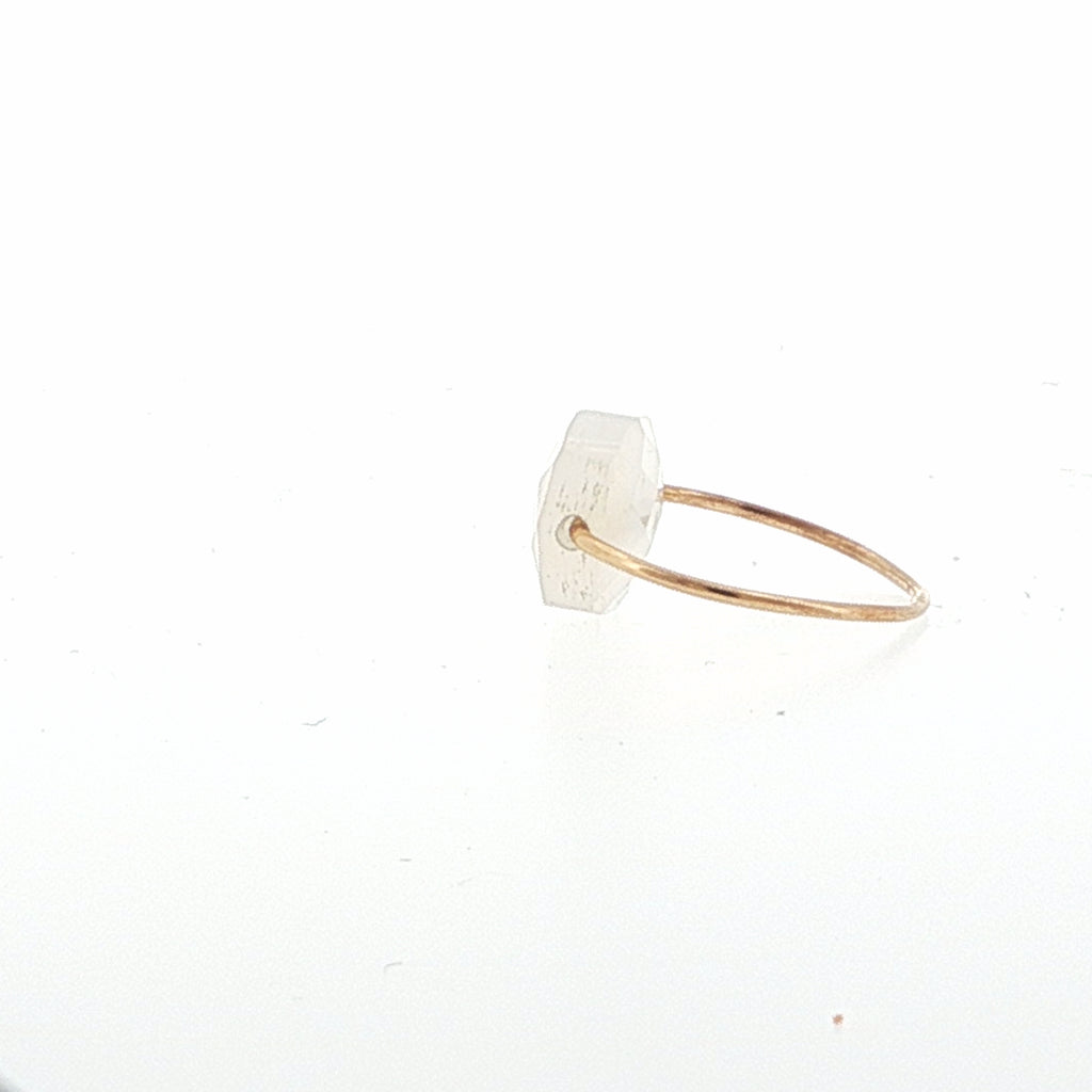 White Agate Solitaire Ring in Rose Gold