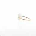 White Agate Solitaire Ring in Rose Gold
