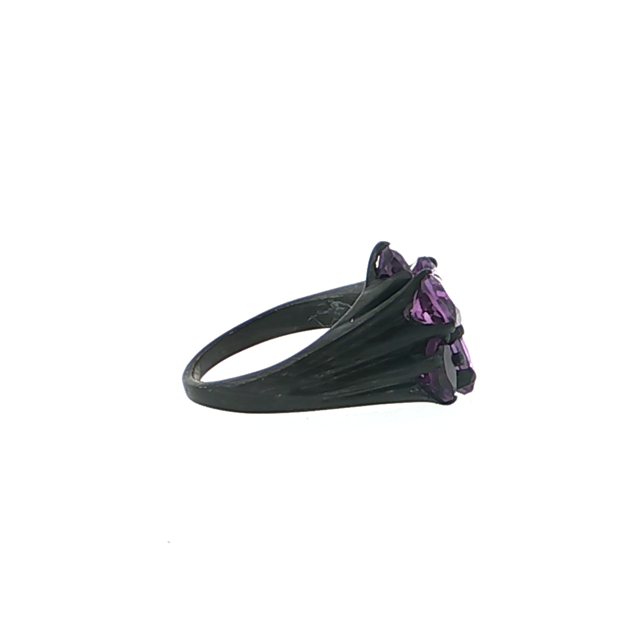 Oval Brilliant Cut Amethyst Cluster Bypass Ring