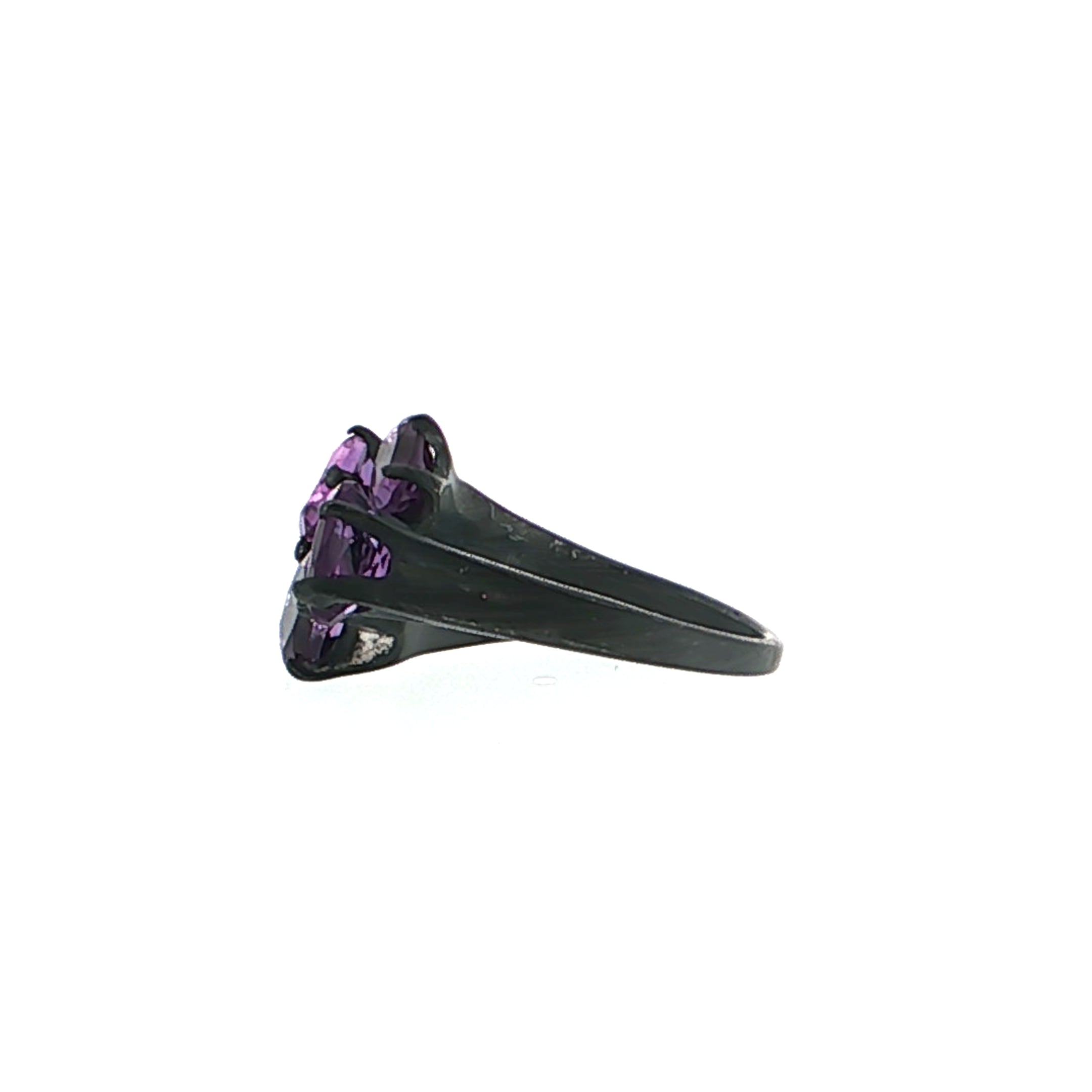 Oval Brilliant Cut Amethyst Cluster Bypass Ring