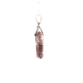 Wire-Wrapped Hexagonal Lepidolite Crystal Pendant in Silver