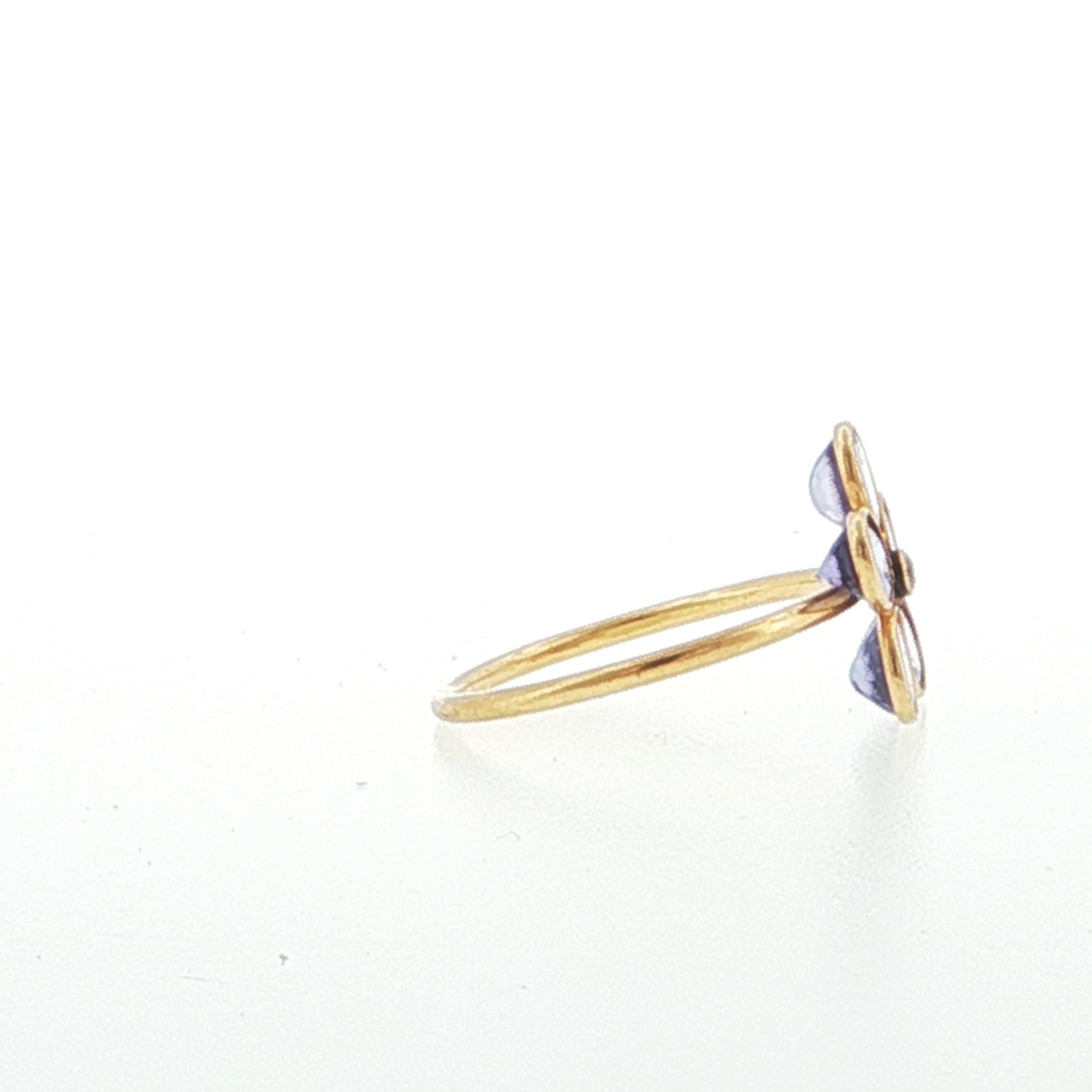 Tanzanite and Diamond Floral Cluster Ring in Yellow Gold