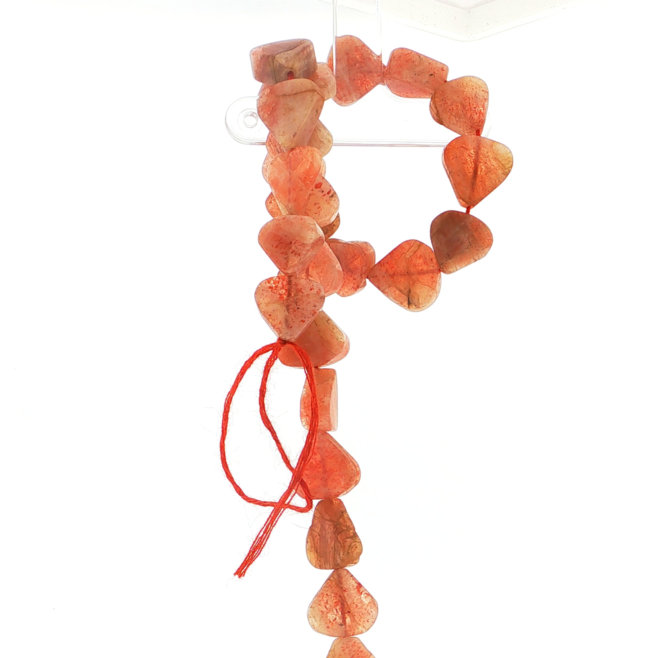 Natural Sunstone Pear-Shaped Bead Strand