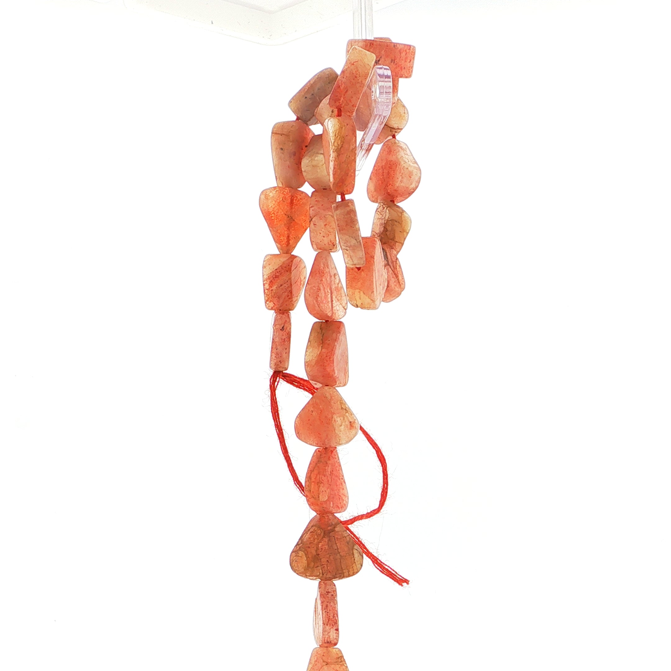 Natural Sunstone Pear-Shaped Bead Strand