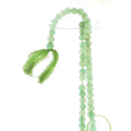 Translucent Green Round Jade Beaded Tassel Necklace