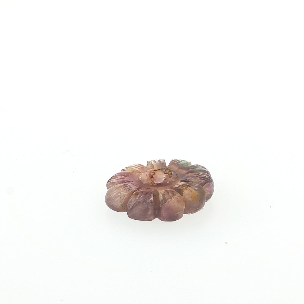 Carved Brownish-Honey Fluorite Flower Star Gemstone