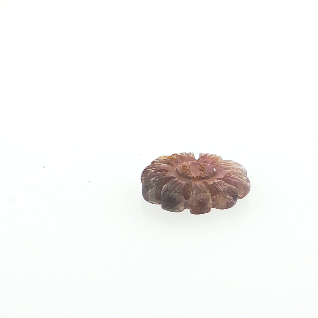 Carved Brownish-Honey Fluorite Flower Star Gemstone