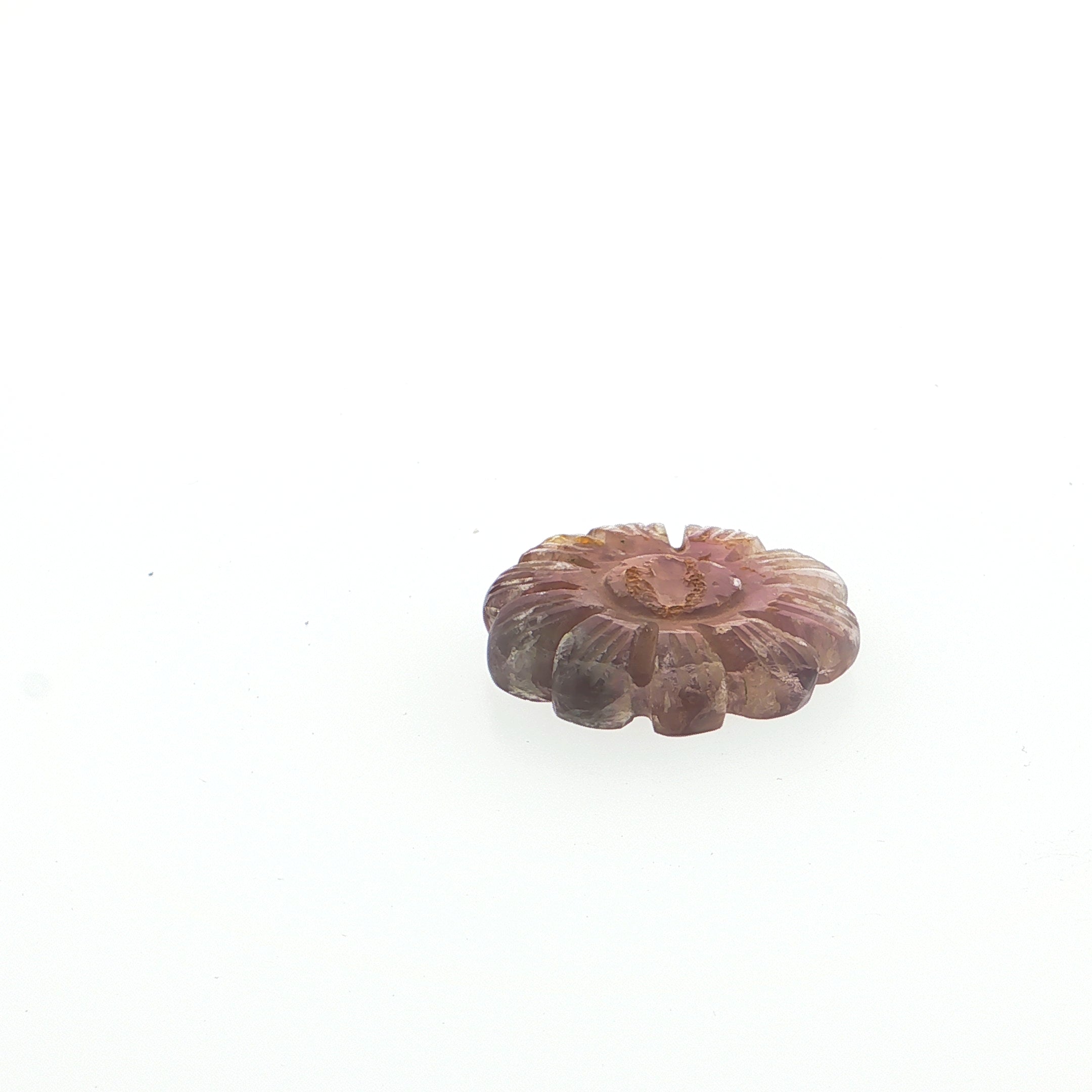 Carved Brownish-Honey Fluorite Flower Star Gemstone