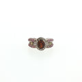 Silver Oval Multi-coloured Tourmaline Cocktail Ring