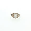 Vintage Style Filigree Moonstone Solitaire Ring in Silver