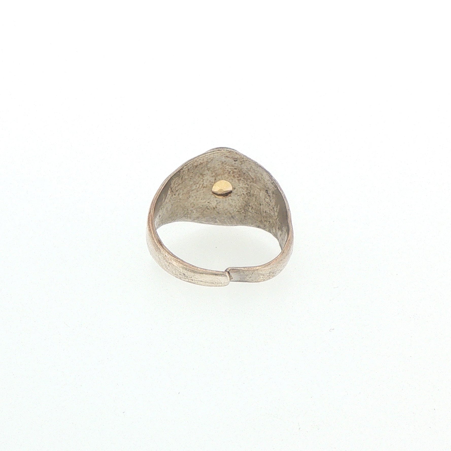 Vintage-Inspired Engraved Silver Citrine Signet Ring