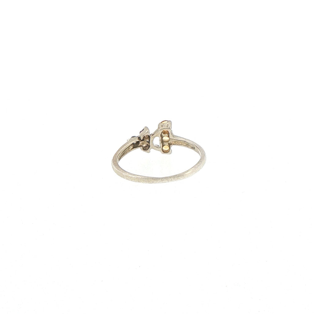 Asymmetrical Citrine Multistone Ring in Textured Silver