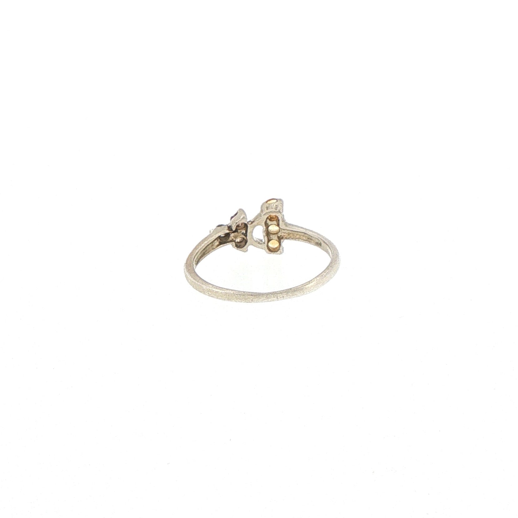 Asymmetrical Citrine Multistone Ring in Textured Silver