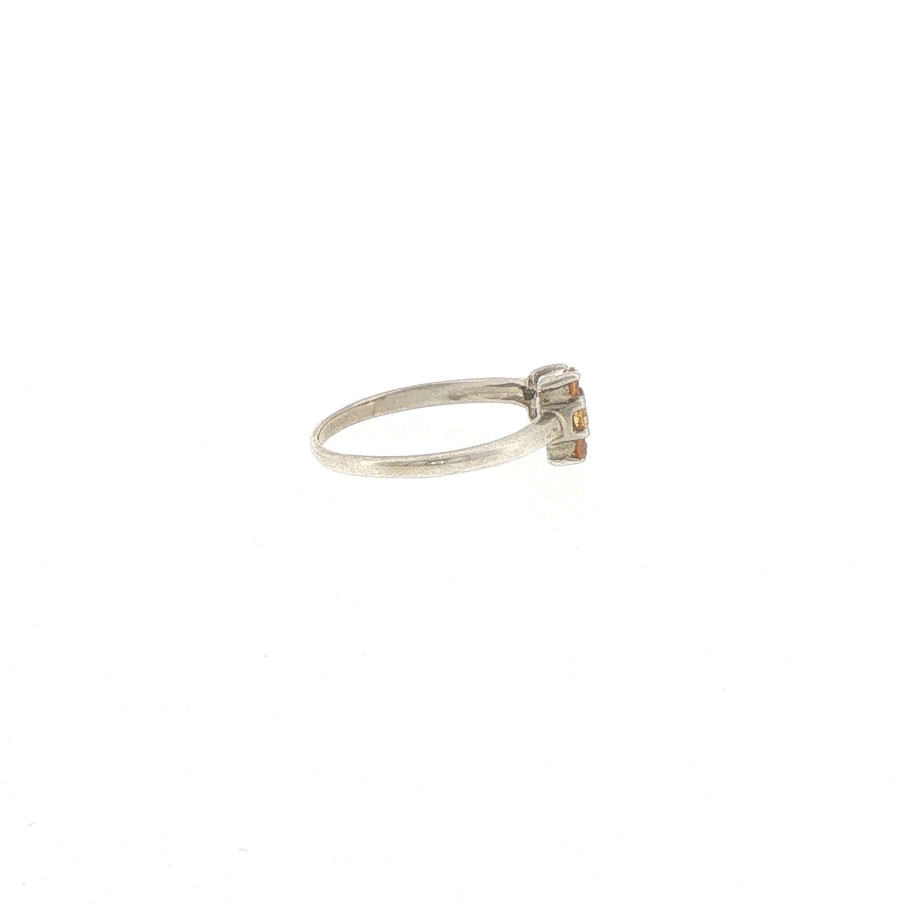 Asymmetrical Citrine Multistone Ring in Textured Silver