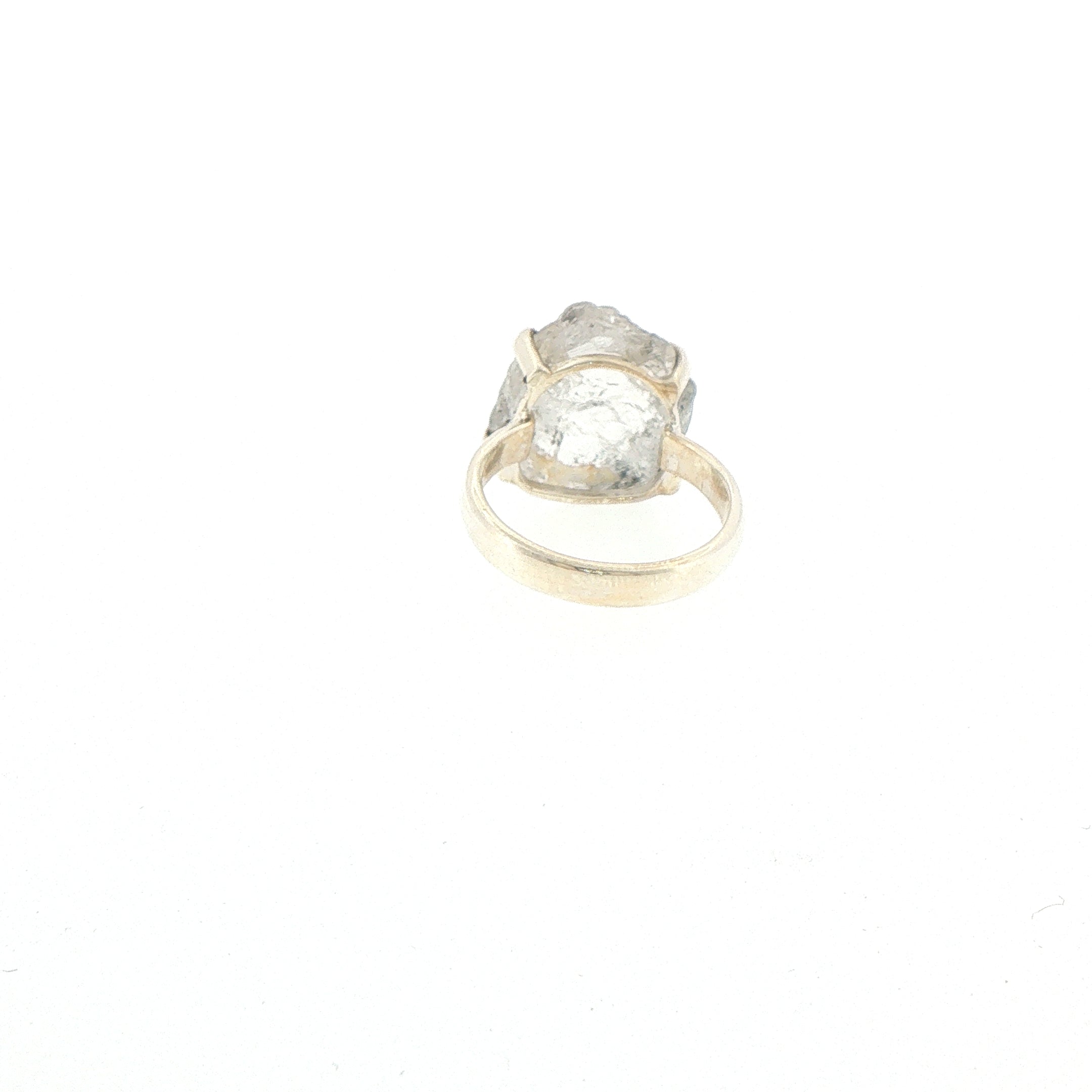 Silver Rough Herkimer Diamond Solitaire Ring