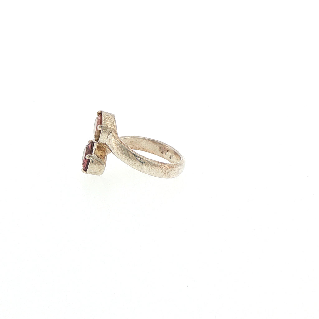 Silver Two-Stone Tourmaline Bypass Ring