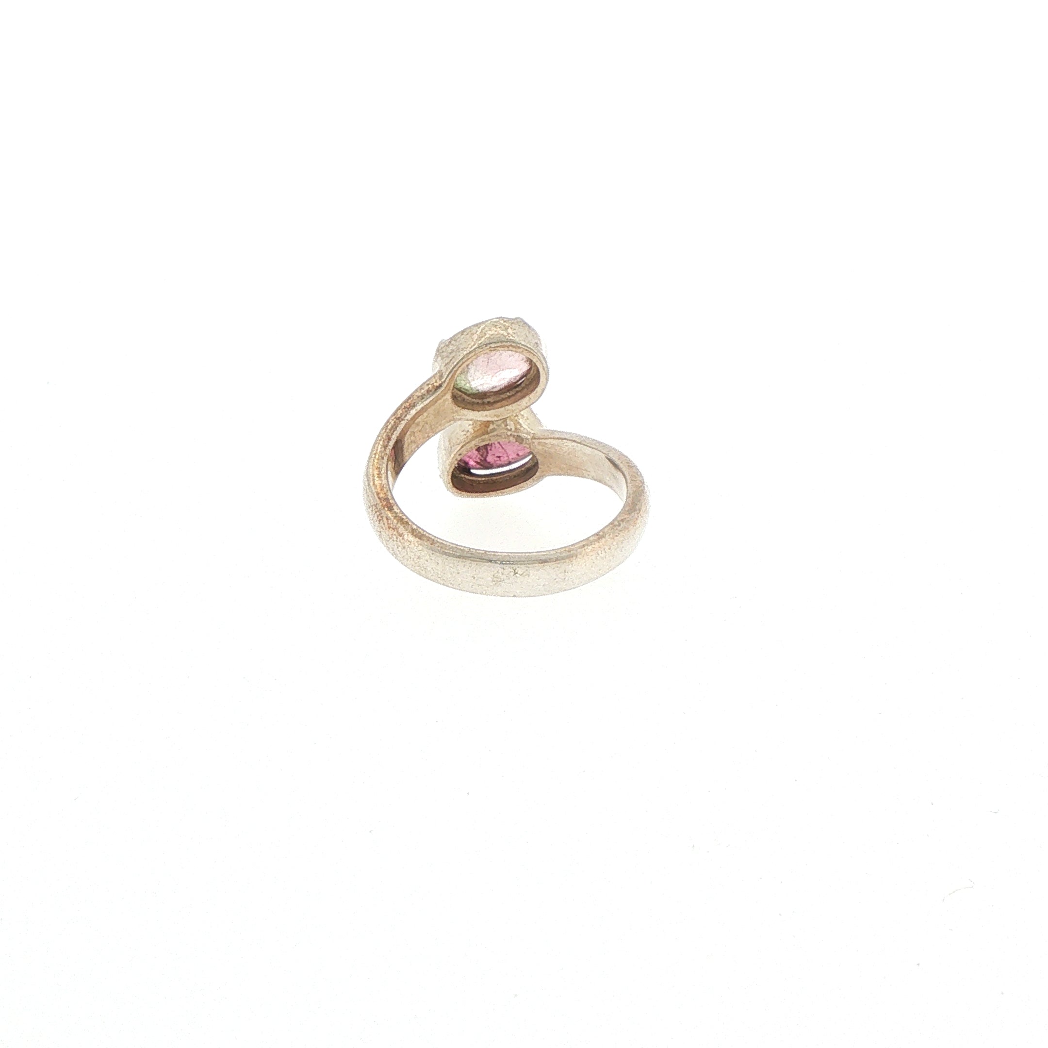 Silver Two-Stone Tourmaline Bypass Ring