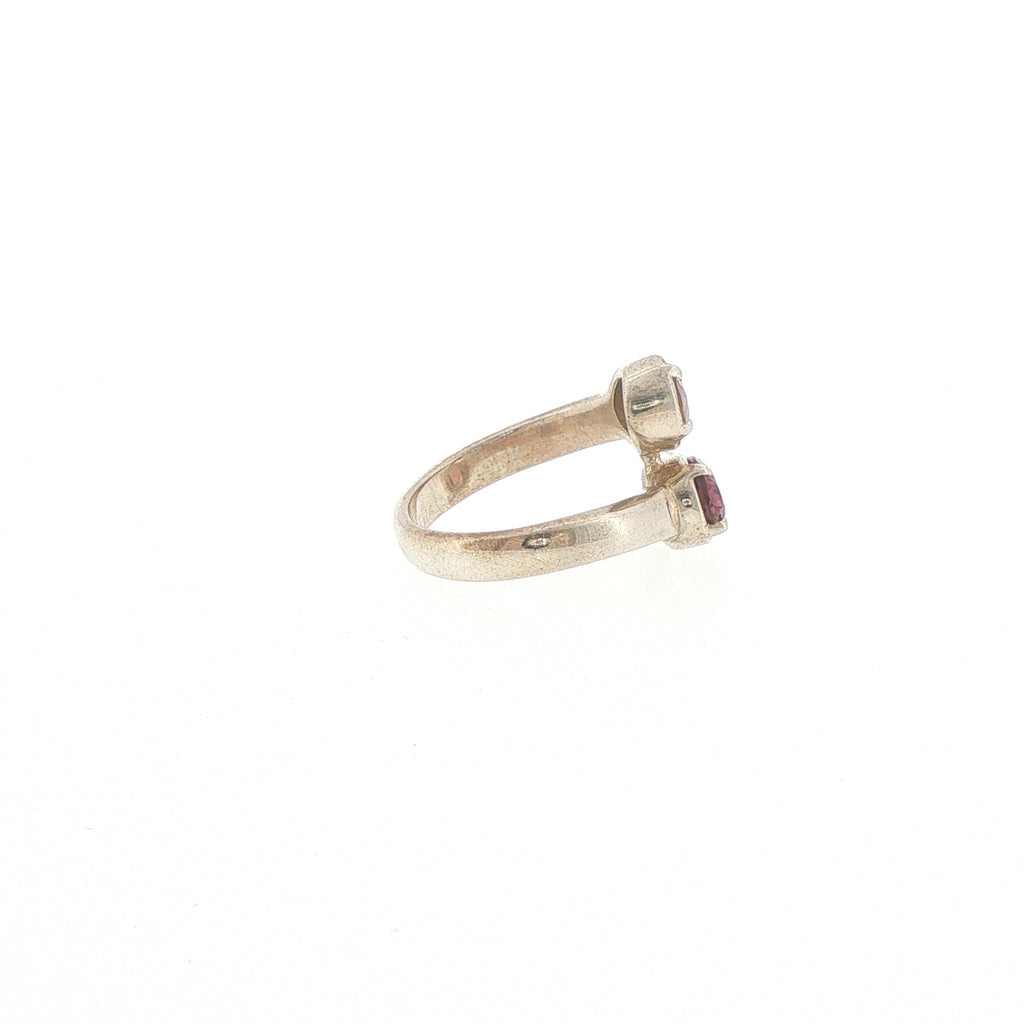Silver Two-Stone Tourmaline Bypass Ring