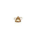 Trillion Cut Citrine Split Shank Solitaire Ring in Silver