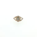 Oval Labradorite Rope Bezel Solitaire Ring in Silver