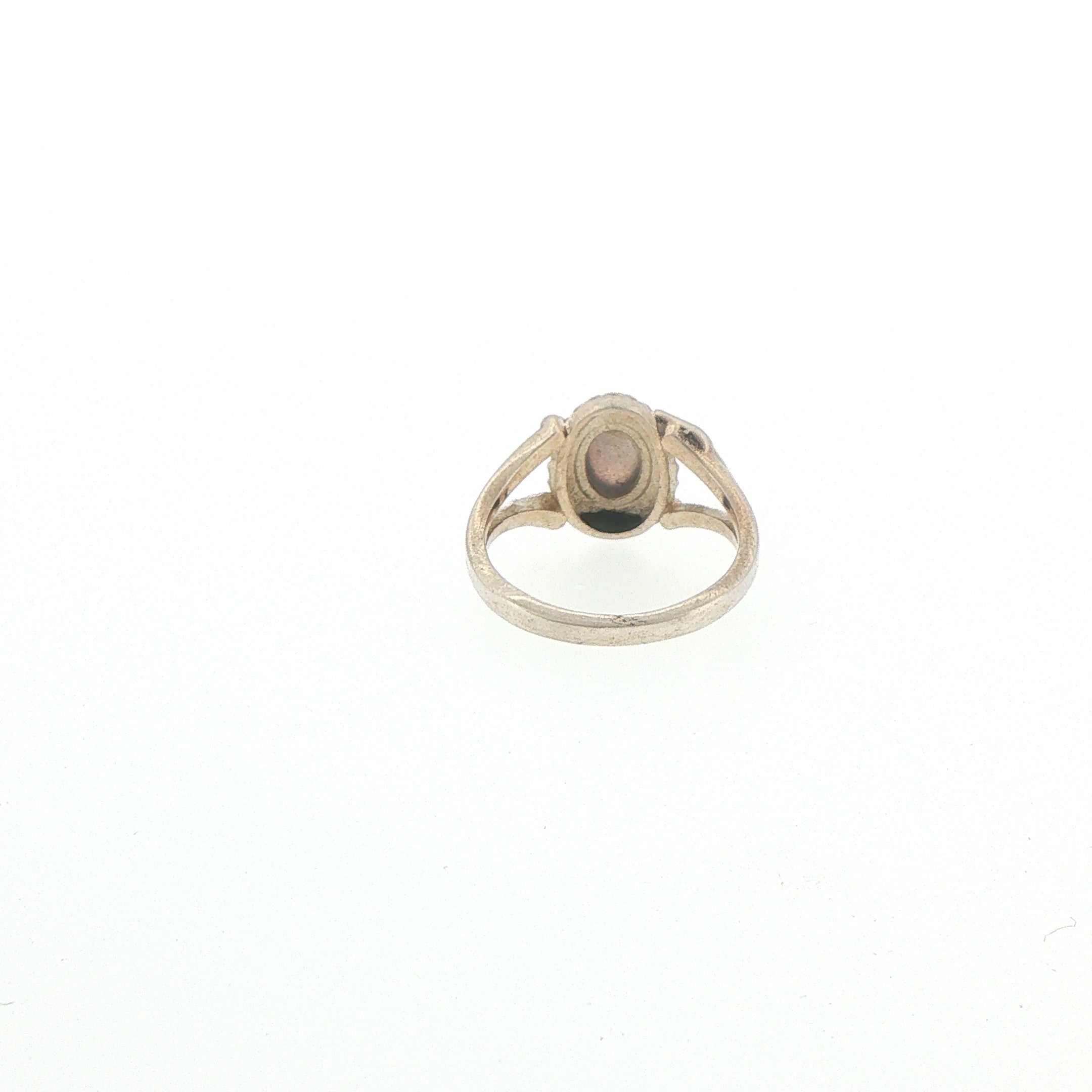 Oval Labradorite Rope Bezel Solitaire Ring in Silver