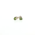 Oval Cut Peridot Stud Earrings in Silver