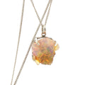 Rough Opal Pendant Necklace in Sterling Silver