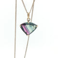 Triangular Fluorite Pendant Necklace in Silver