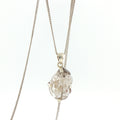 Raw Herkimer Diamond Pendant Necklace in Silver