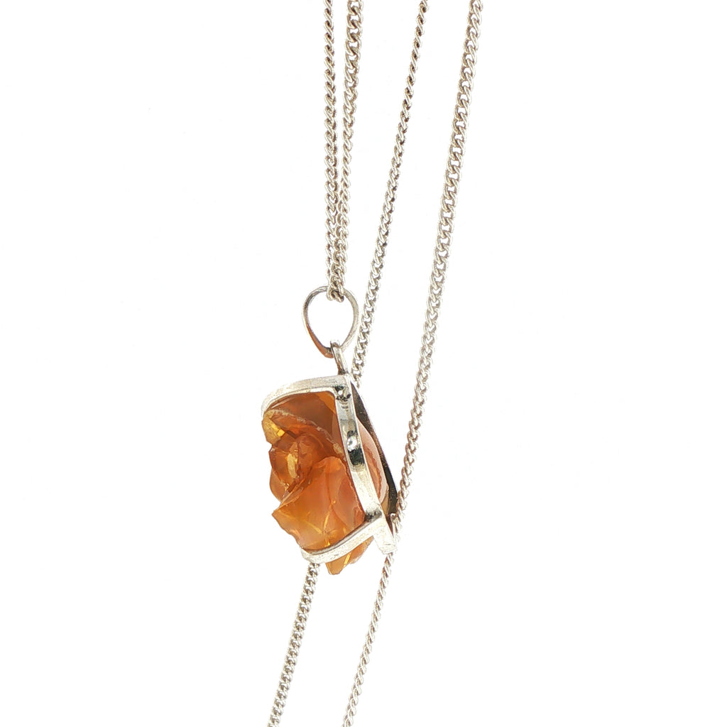 Freeform Opal Pendant Necklace in Silver