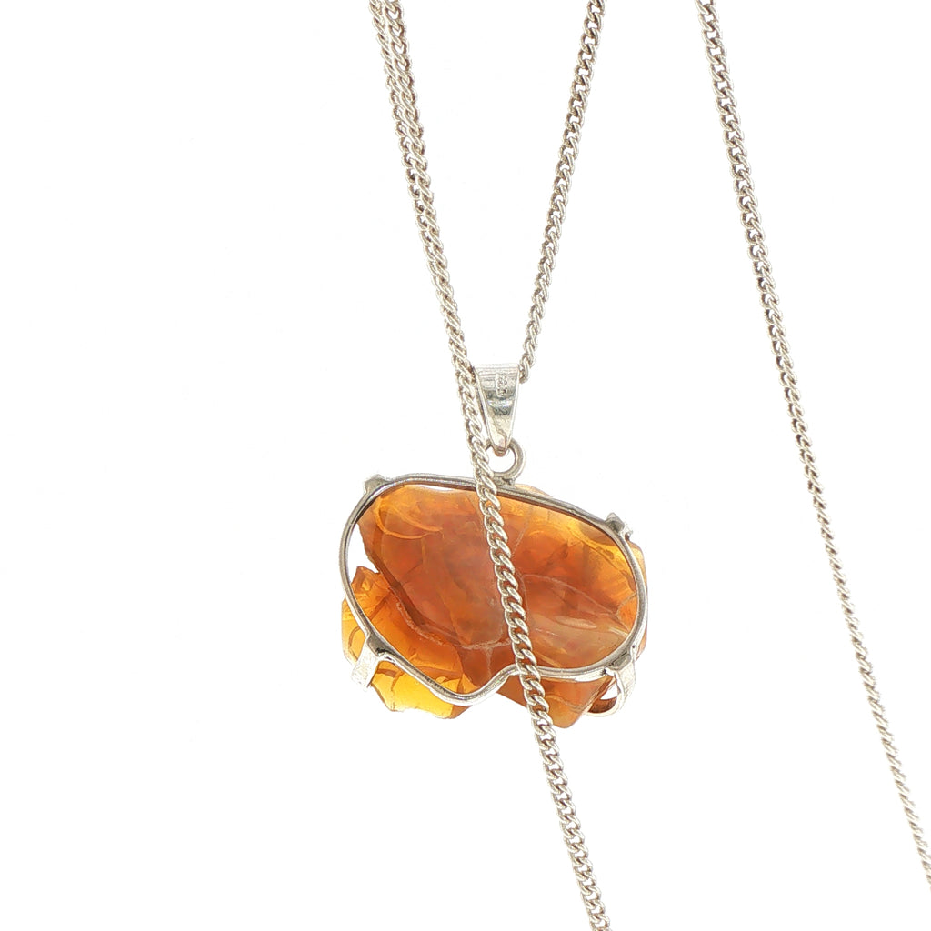 Freeform Opal Pendant Necklace in Silver