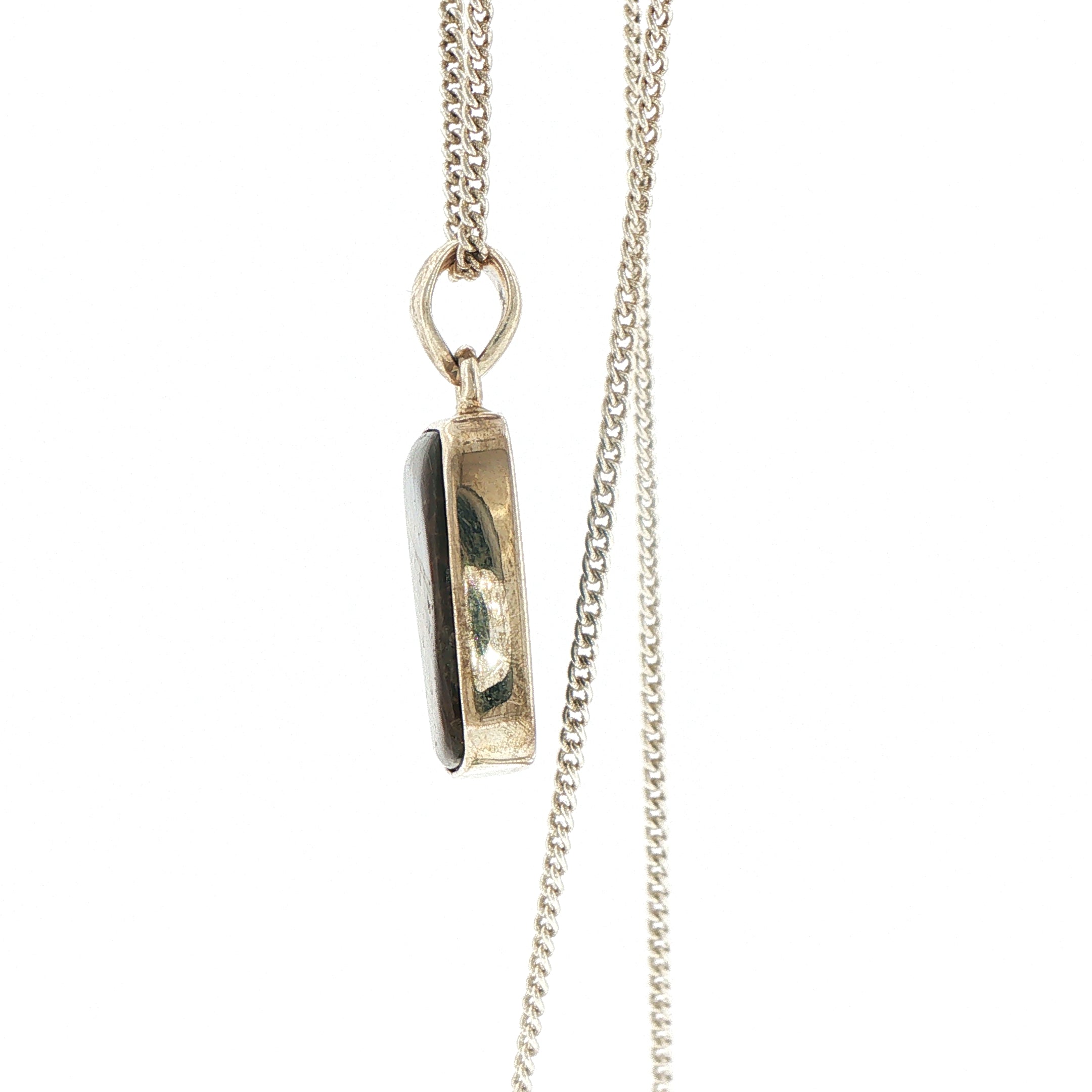 Silver Ammolite Charm Necklace