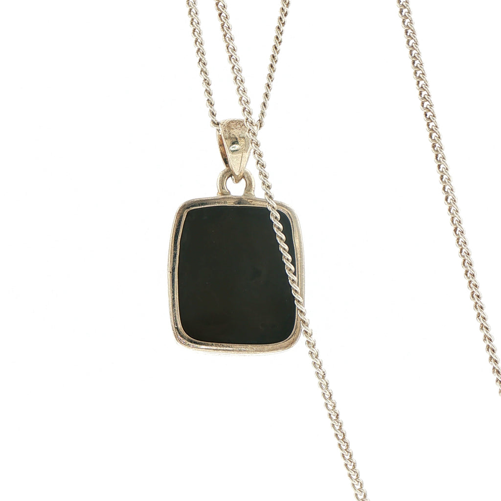 Silver Ammolite Charm Necklace