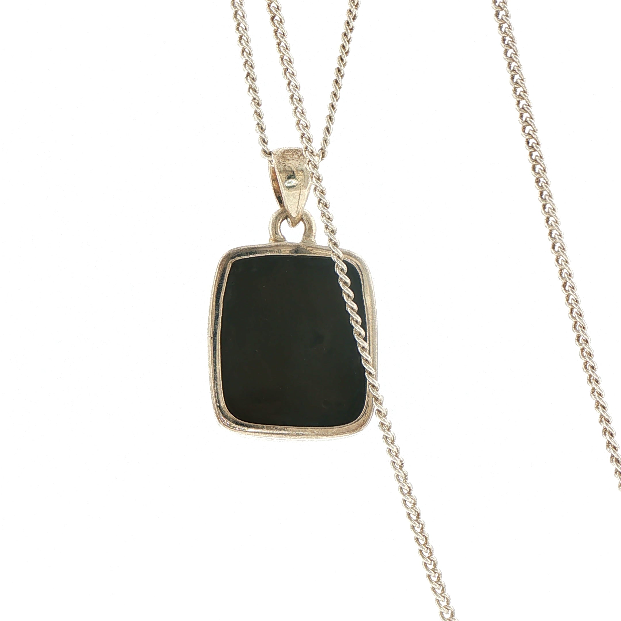 Silver Ammolite Charm Necklace