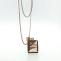 Rectangular Rutilated Quartz Pendant Necklace in Silver
