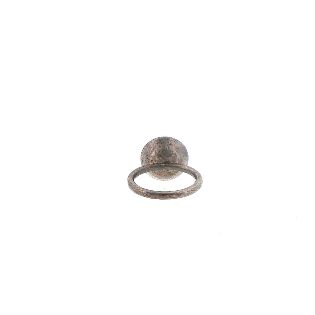Green Chalcedony Bezel Set Solitaire Ring in Silver