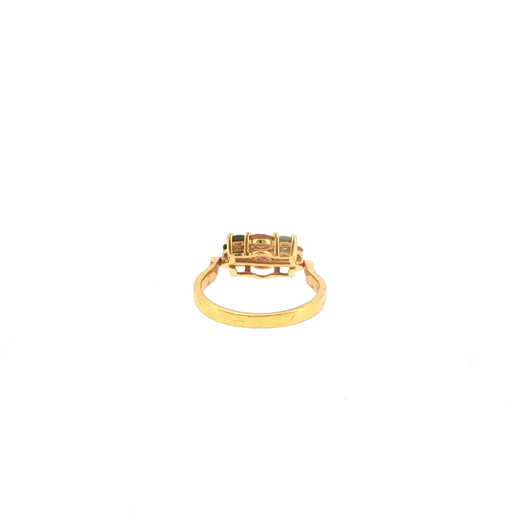 Multi-Color Tourmaline Cluster Ring in Gold plated Silver