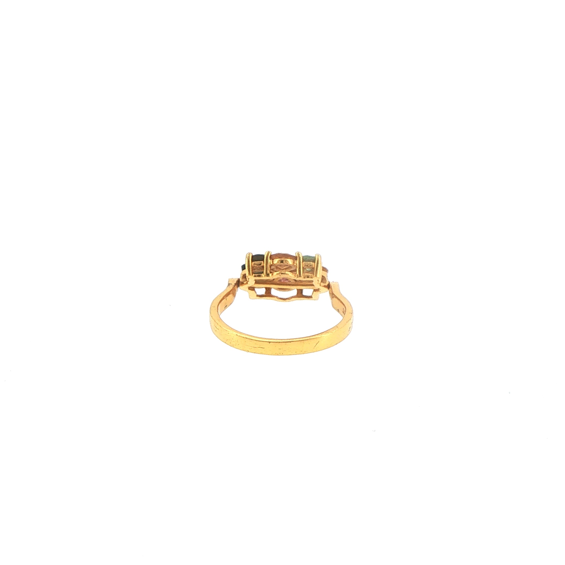 Multi-Color Tourmaline Cluster Ring in Gold plated Silver