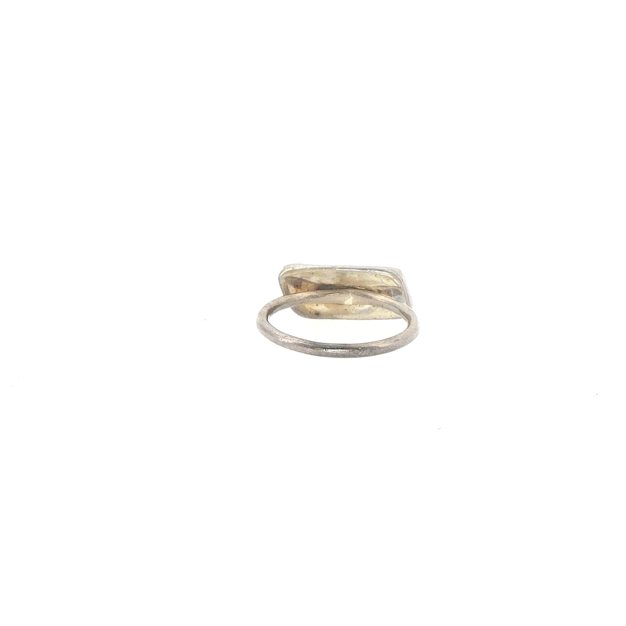 Horizontal Raw Tourmaline Solitaire Ring — Silver