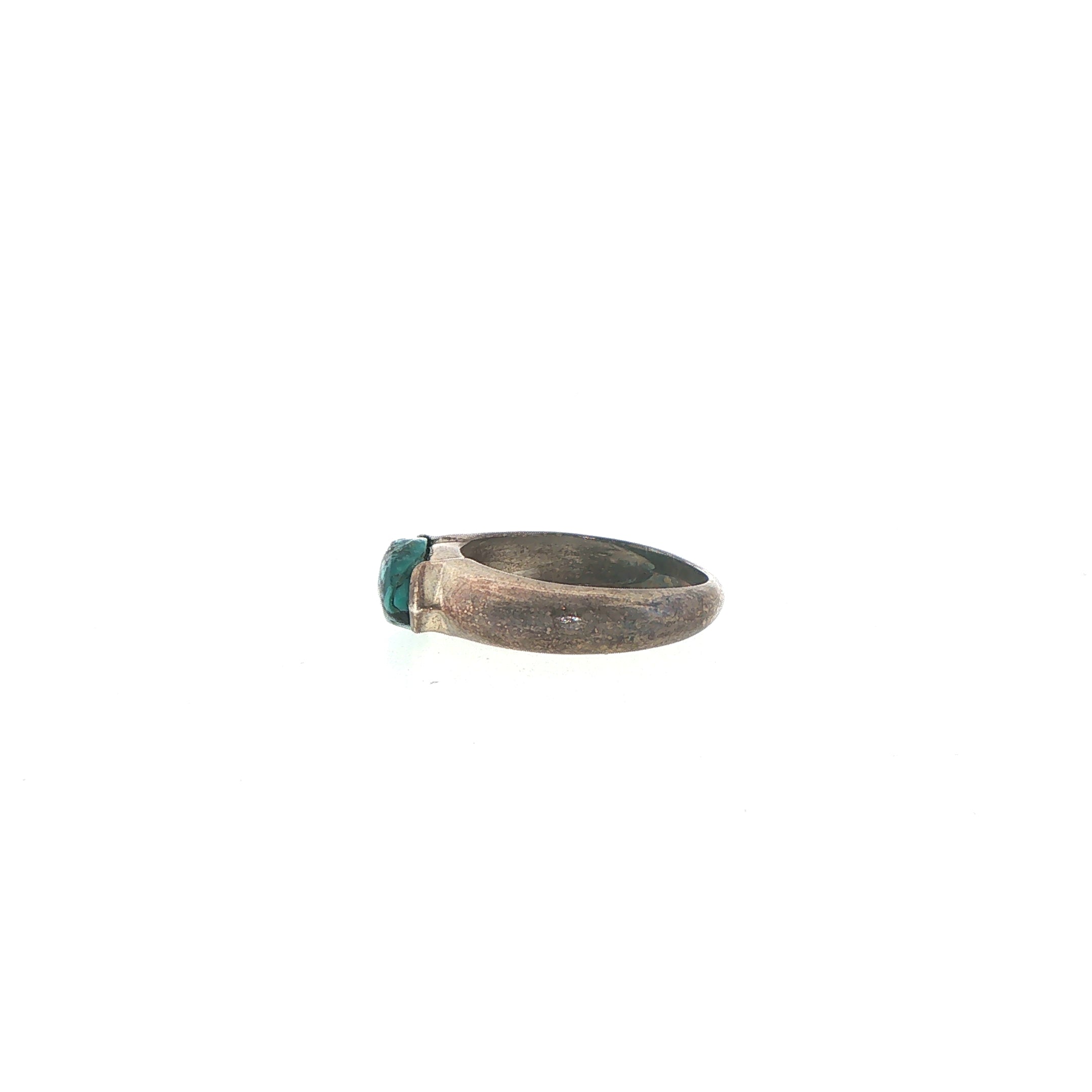 Marquise Turquoise Solitaire Ring in Textured Silver