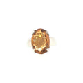 Oval Citrine Solitaire Ring in Silver