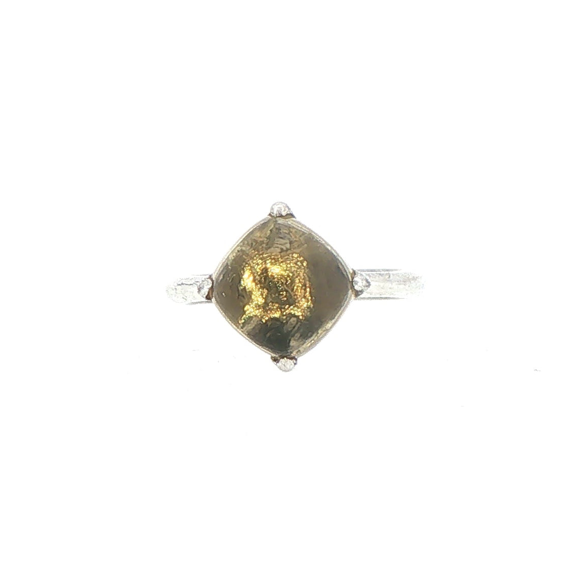 Silver Solitaire Ring with Lemon Quartz