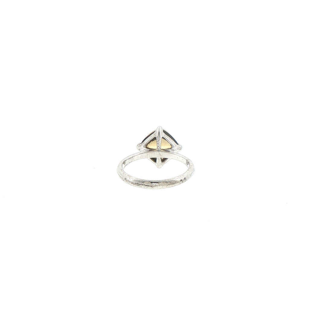 Silver Solitaire Ring with Lemon Quartz