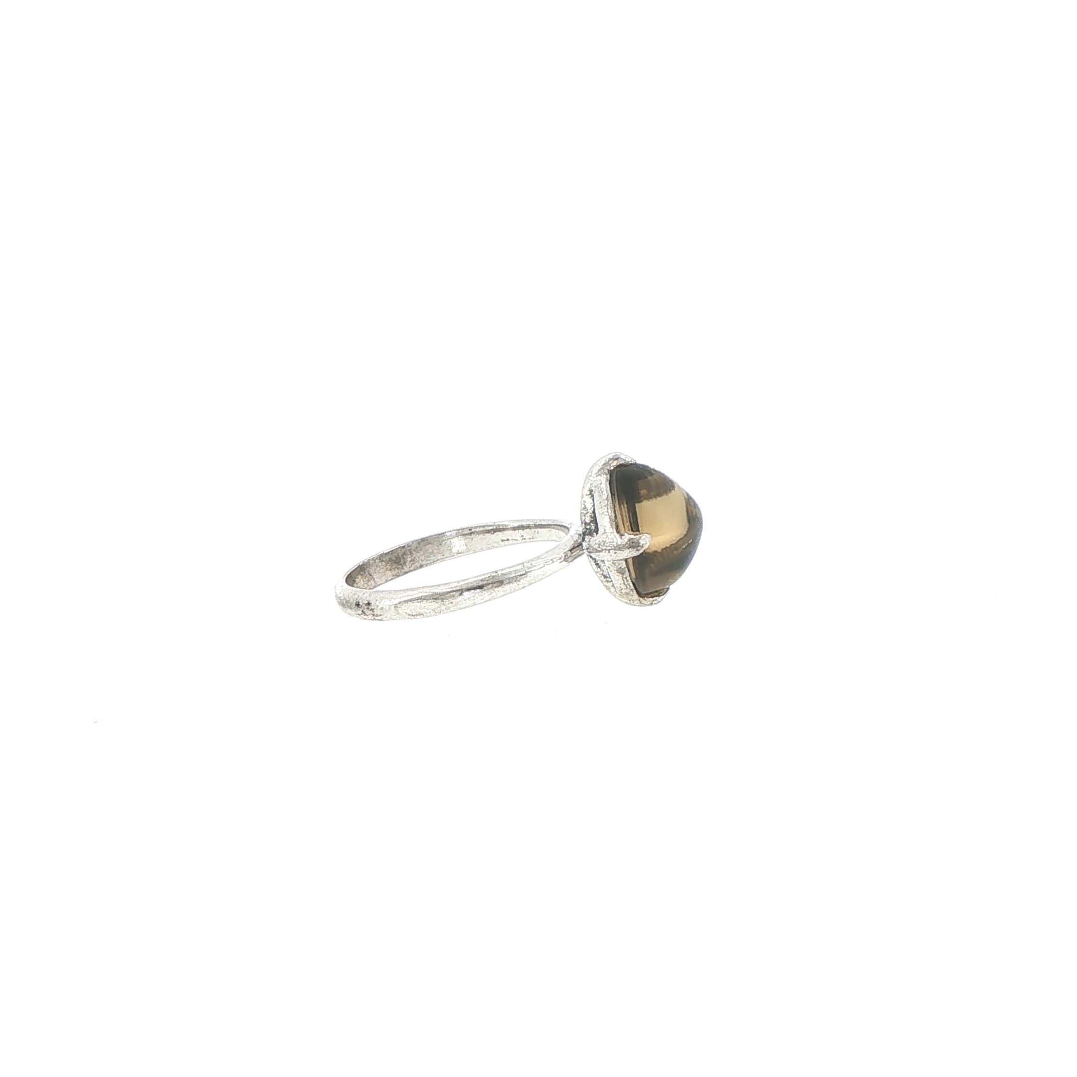 Silver Solitaire Ring with Lemon Quartz