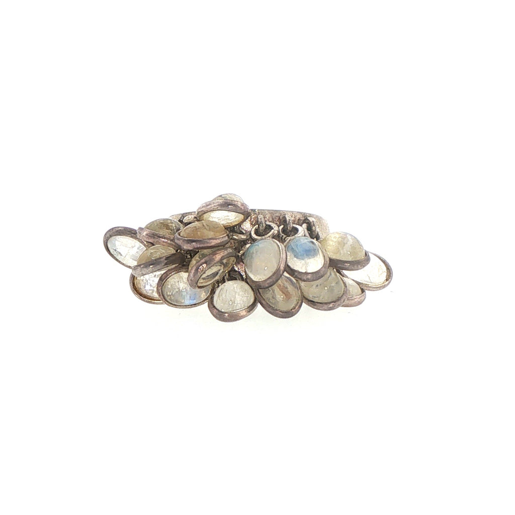 Moonstone Cluster Cocktail Ring in Silver