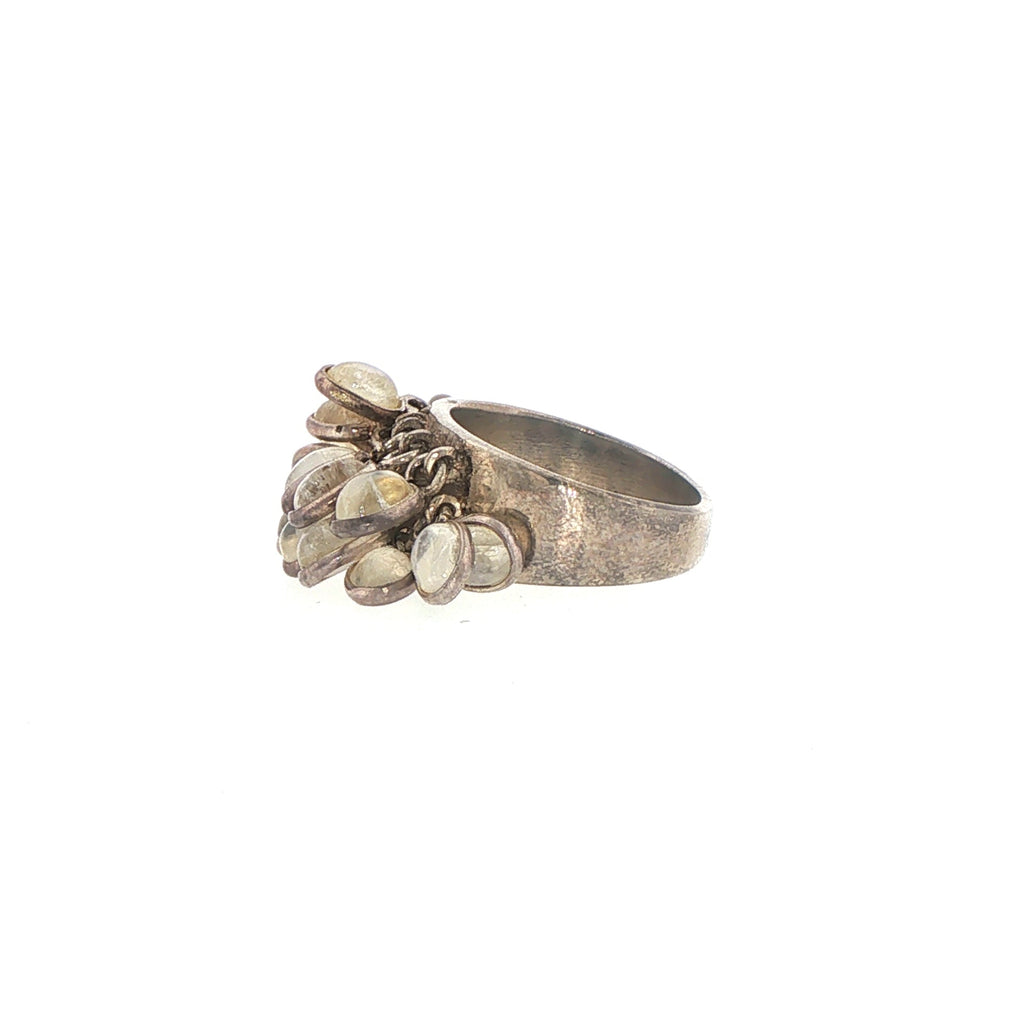 Moonstone Cluster Cocktail Ring in Silver