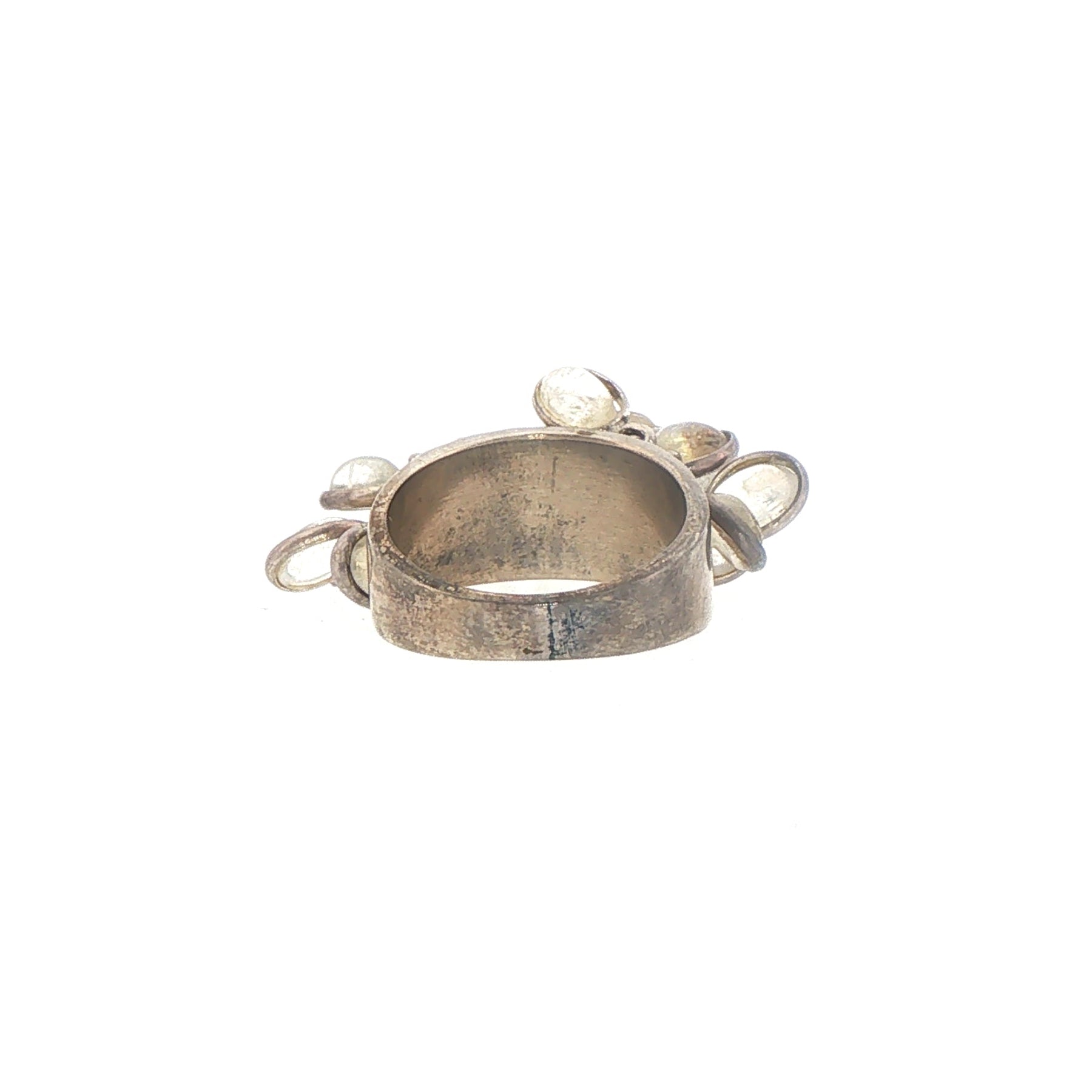 Moonstone Cluster Cocktail Ring in Silver